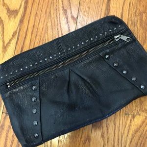Banana Republic leather studded clutch